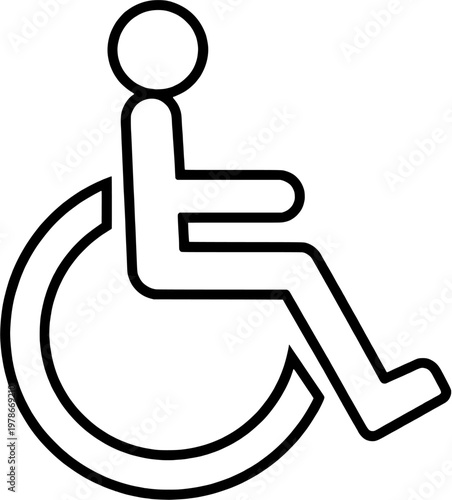 Wheelchair Accessibility Symbol Minimal Line Vector Icon