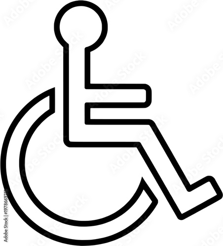 Wheelchair Accessibility Symbol Outline Minimal Line Icon