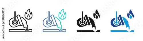 Molten Pour icon set multiple style collection