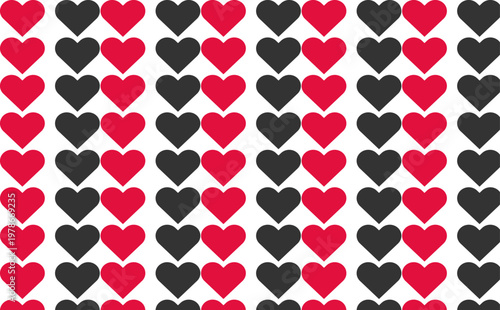 Seamless Romantic Heart Pattern Background Illustration