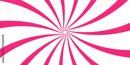 Pink white cream candy vector swirl. Candy color 3d sunburst background for summer poster, banner, christmas greeting or invitation card. Sweet rotating. Vector illustration