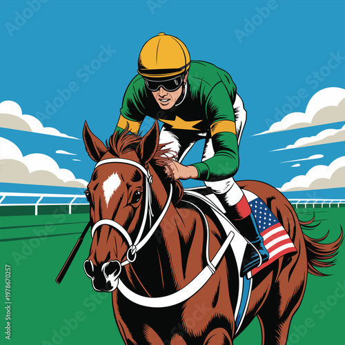 Preakness Stakes Horse Racing Jockey Speed Race Art Poster