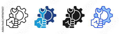 Maintenance Tool icon set multiple style collection