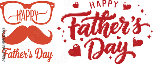 Happy father's day celebration a festive red and white graphic design