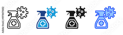 Chemical Cleaning icon set multiple style collection