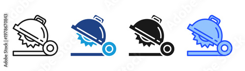 Cutting Machine icon set multiple style collection