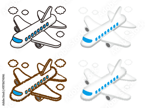 飛行機のイラスト素材セット2