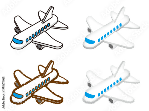 飛行機のイラスト素材セット