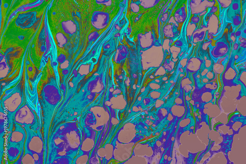 Traditional handmade Ebru marbling art texture on paper background