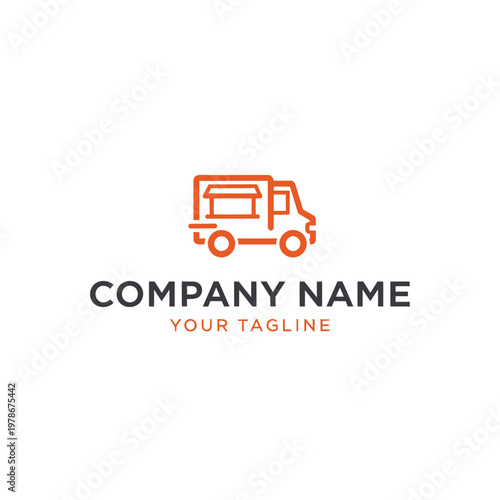 Orange Food Truck Logo Design.