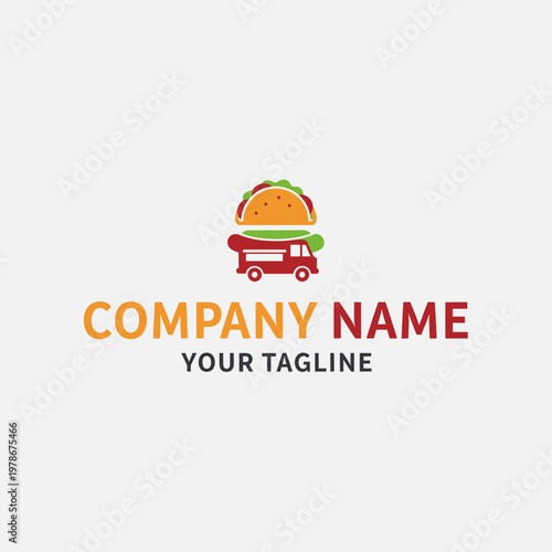 Burger Food Truck Logo Design.