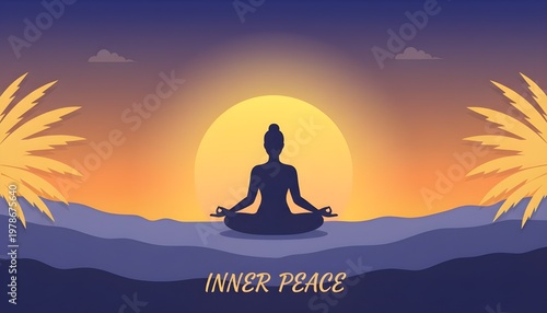 Serene Sunset Meditation Finding Inner Peace in Tranquil Natural Scenery