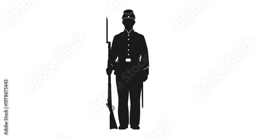 American civil war soldier standing at attention dark striking silhouette