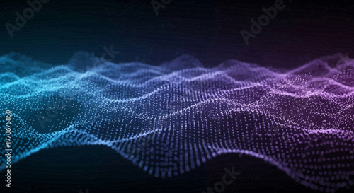 Abstract Digital Sound Waveform Visualization with Gradient Lighting