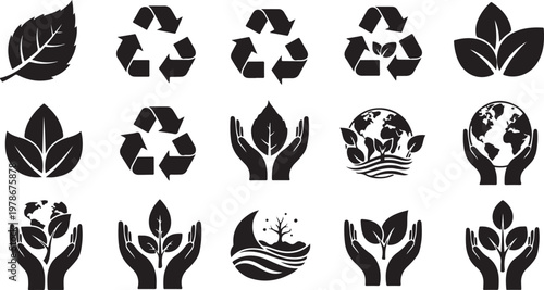Eco Friendly Symbols and Icons for Sustainable Living Concepts
