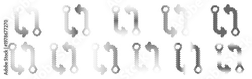 Git Compare Halftone Icon Collection – Git Compare Dotted Circles Halftones Geometric Dots Gradient – Dot Spray Gradient Vector Set – Git Compare Illustration Halftone Gradient
