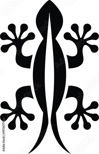 Lizard silhouette with spread feet vector illustration