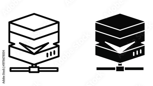 Comparison of a standard server and a high-performance data server illustration