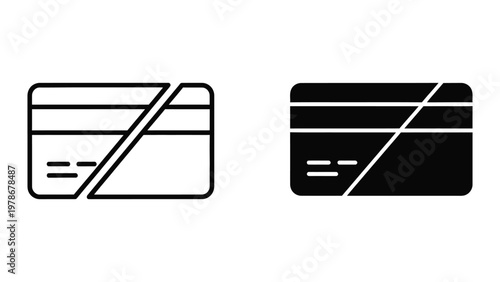 Contrast comparison of two credit card designs with diagonal stripe variations