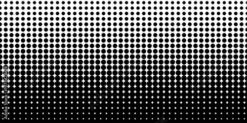 Abstract halftone circle dot pattern on background. Polka dot pattern template Monochrome dotted texture modern seamless. Dots pop art comics with summer background. Vector blot half tone collection.