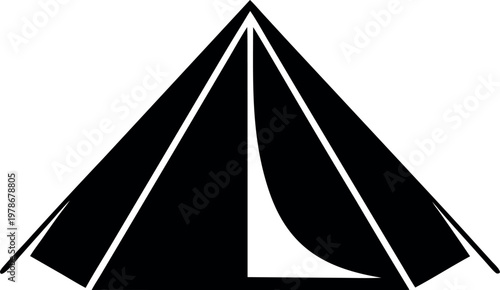 Camping tent silhouette vector, Camping tent black symbol