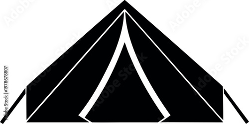 Camping tent silhouette vector, Camping tent black symbol