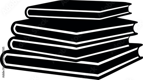 stack of books silhouette vector, stack of books black symbol