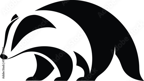 Stylized badger silhouette vector illustration