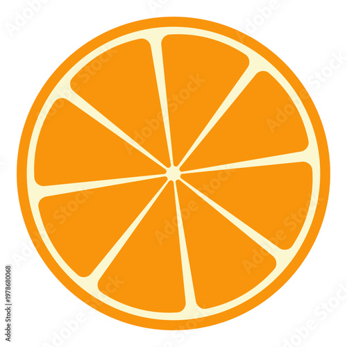 Orange fruit slice isolated on transparent background. Vector illustration for design and print.