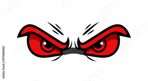 Angry Red Eyes Vector Illustration Featuring Intense Glaring Expression for Gaming Mascot Design