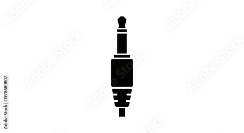 Audio Jack Connector Vector Illustration, Minimalist Black Icon Symbol for Music Technology and Sound Equipment Design