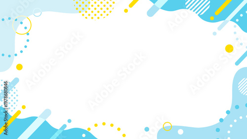 青と黄色のポップ 夏のイベント バナー 背景 16:9