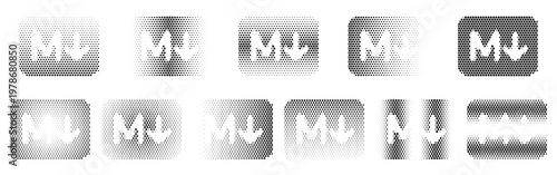 Markdown Halftone Icon Collection – Markdown Dotted Circles Halftones Geometric Dots Gradient – Dot Spray Gradient Vector Set – Markdown Illustration Halftone Gradient