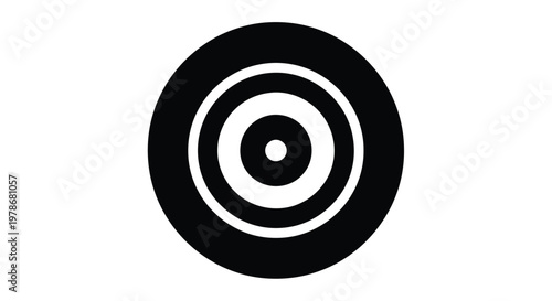 Concentric circles forming a target a striking black silhouette