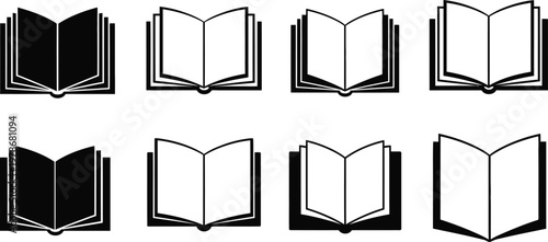 Collection of open books a minimalist vector illustration for educational and literary themes