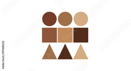 Abstract Diversity Concept Vector Illustration Featuring Geometric Shapes in Skin Tone Color Palette for Inclusive Design and Social Equality Themes