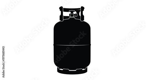 Black silhouette of a propane tank industrial equipment design silhouette