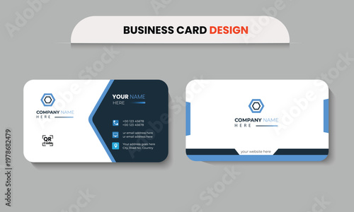 Professional modern double sided business card template layout design for a agency