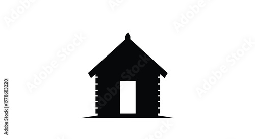 Simple black house illustration with a sharply defined silhouette