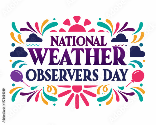 Meteorology Celebration Vector Illustration, National Weather Observers Day Graphic