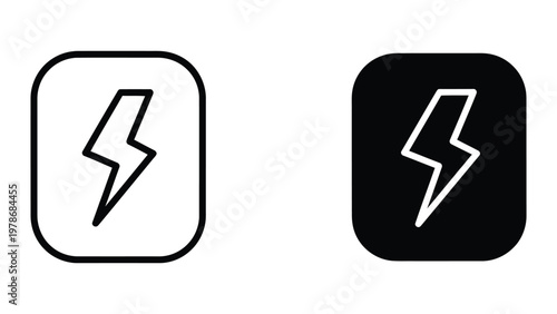 Contrast of lightning bolt icons on different colored backgrounds