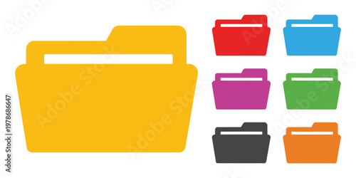 Folder icon vector, clean and minimal folder symbol illustration for file storage, document management, and user interface design.