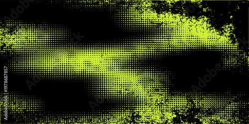 Punk grange background with acid green motion light effect. 90s rave aesthetics. Vector overlay surface.