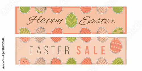 Colorful easter eggs and lettering for holiday promotions and greetings