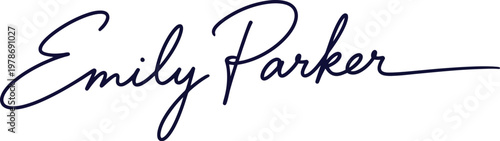A signature of Emily Parker in elegant black cursive script on a white background