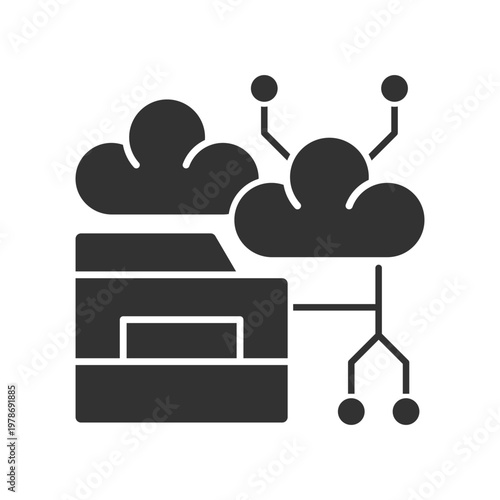 Cloud Folder Icon - Storage Network Icon