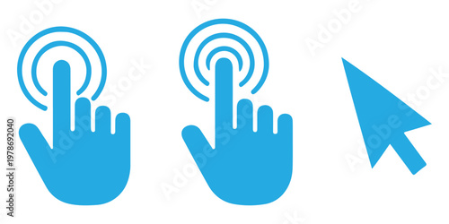 Tableau sur toile Touch screen finger hand press push – vector icon set