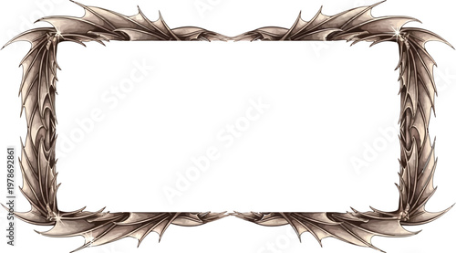 A decorative feather frame on a white background for photo or text insertion