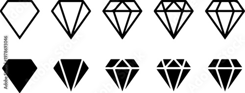 Diamond icon. Big collection quality diamonds.