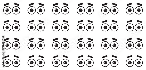 Pattern of cartoon eyes with various expressions